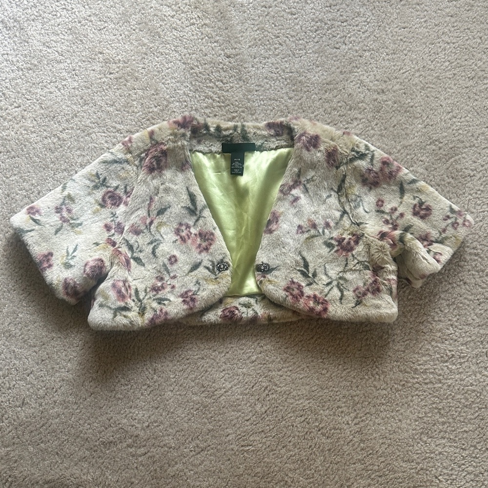 Venezia Cream and Pink Teddy Jacket